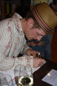 Matt signing books